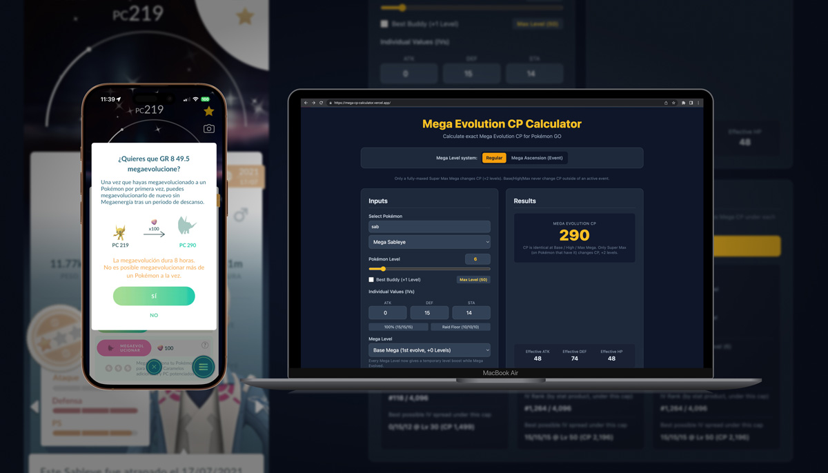 The main calculator view where all the information is presented upfront